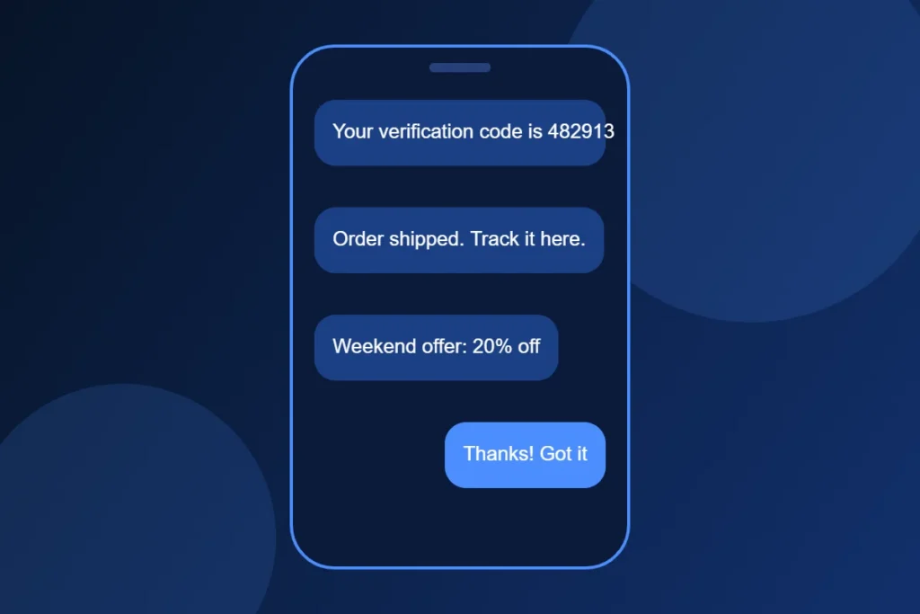 SMS marketing platform sending bulk SMS, OTP and alert messages